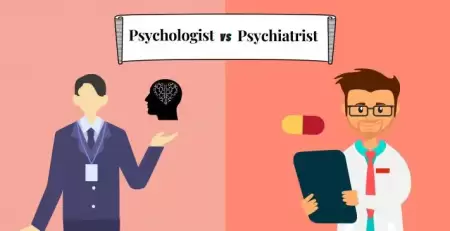 Psikolog ve psikiyatrist arasındaki farkı göstermek için hazırlanmış görsel